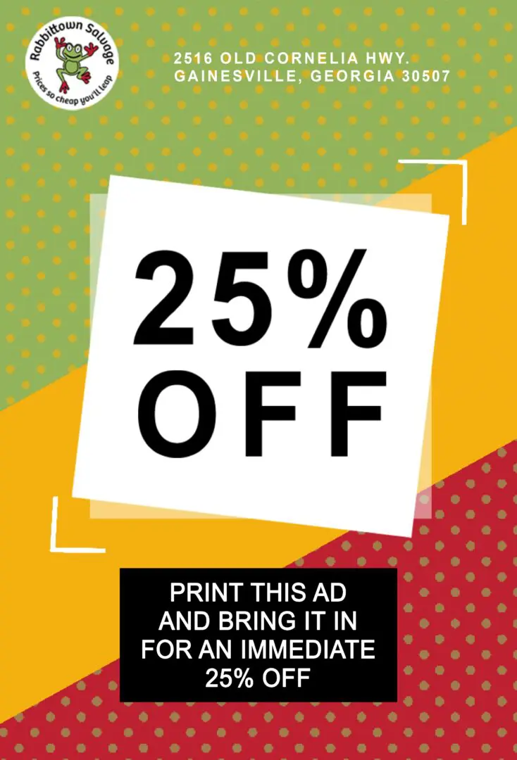 A 2 5 % off sale sign on a colorful background.